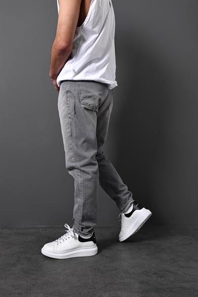 Erkek Gri Taşlı Boyfriend Pantolon