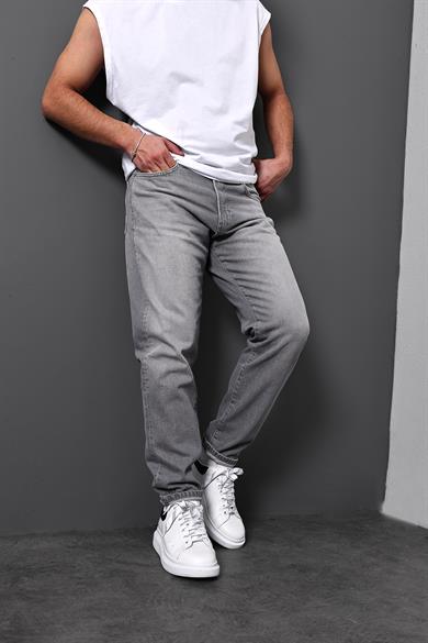 Erkek Gri Taşlı Boyfriend Pantolon