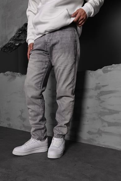 Erkek Gri Taşlı Boyfriend Pantolon
