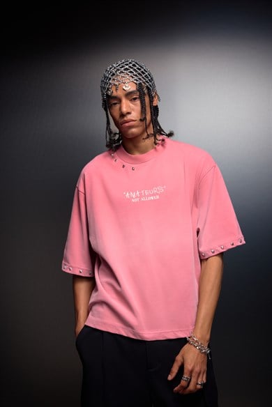 Erkek Gül Kurusu Amateur Spreyli Boxy Fit Tshirt