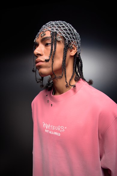 Erkek Gül Kurusu Amateur Spreyli Boxy Fit Tshirt