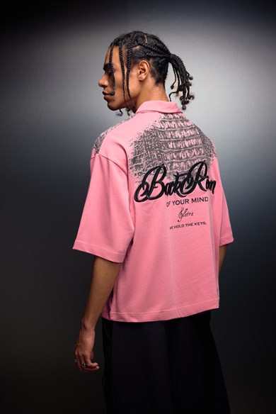 Erkek Gül Kurusu Backroom Box Fit Polo Yaka Tshirt