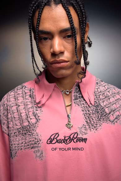 Erkek Gül Kurusu Backroom Box Fit Polo Yaka Tshirt