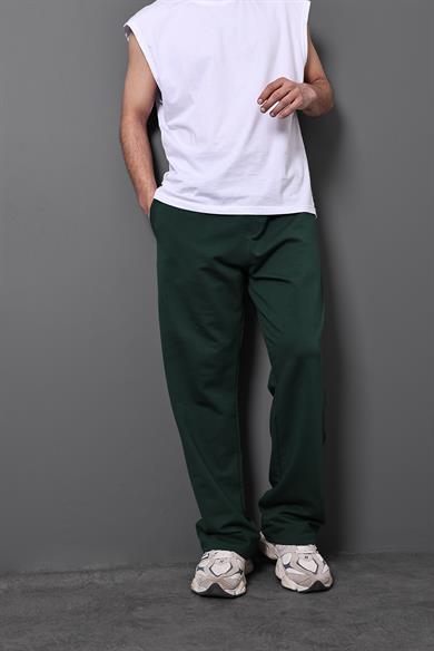 Erkek Haki Basic 2 İplik Baggy Kalıp Eşofman