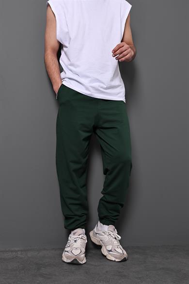 Erkek Haki Basic 2 İplik Jogger Eşofman