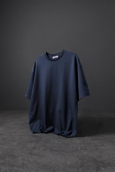 Erkek İndigo Basic Oversize Tshirt