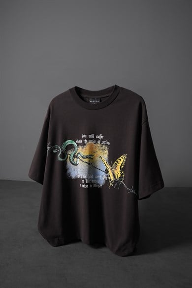 Erkek Kahverengi Versus Box Fit Tshirt
