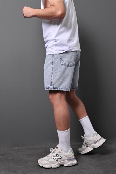 Erkek Kardesen Taşlı Diz Üstü Denim Şort