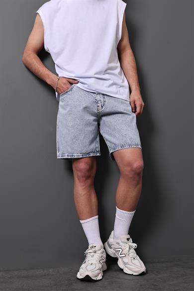 Erkek Kardesen Taşlı Diz Üstü Denim Şort