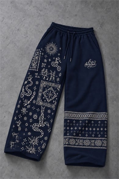 Erkek Lacivert Codex Baggy Eşofman