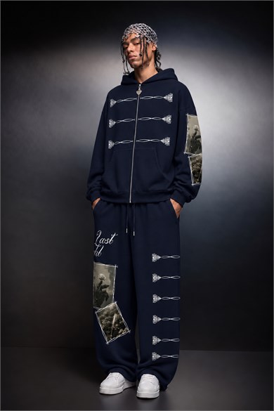 Erkek Lacivert Knight Baggy Eşofman