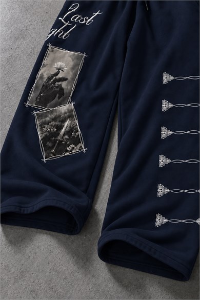 Erkek Lacivert Knight Baggy Eşofman