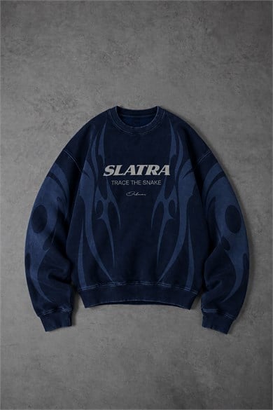 Erkek Lacivert Slatang Oversize Sweatshirt