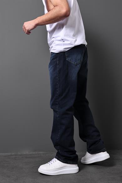 Erkek Lacivert Taşlı Efektli Baggy Pantolon