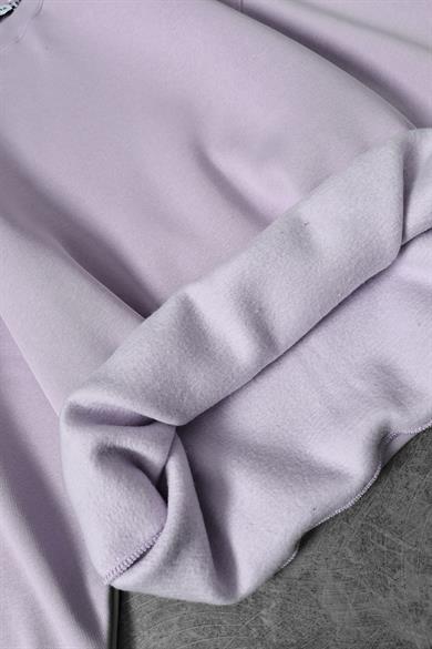 Erkek Lila Basic Bisiklet Yaka Oversize Sweatshirt
