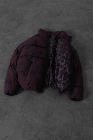 Erkek Mürdüm All Oversize Şişme Mont