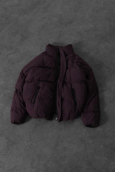 Erkek Mürdüm All Oversize Şişme Mont