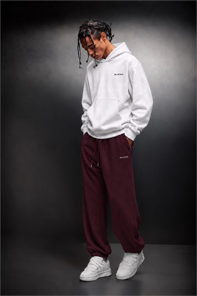 Erkek Mürdüm Basic Jogger Eşofman