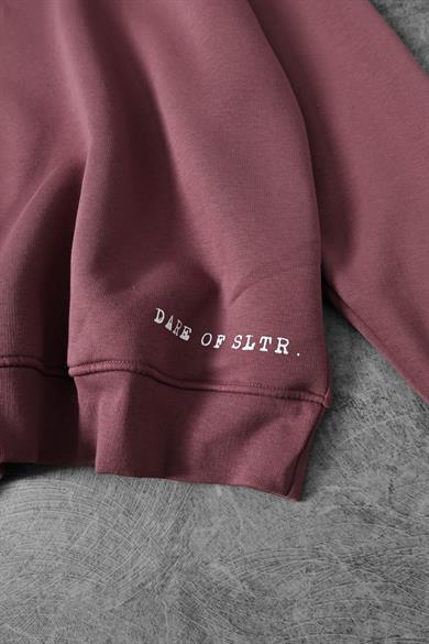 Erkek Mürdüm Dare Of Sltr Kol Patch Oversize Sweatshirt