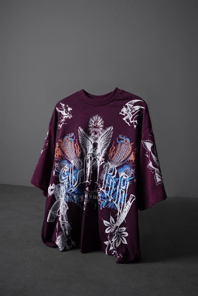 Erkek Mürdüm La Familia Es Todo Oversize Tshirt