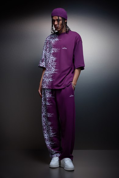 Erkek Mürdüm Side Effect Oversize Tshirt