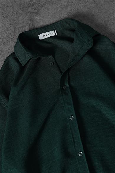 Erkek Nefti Oversize Sofia İnce Keten Gömlek