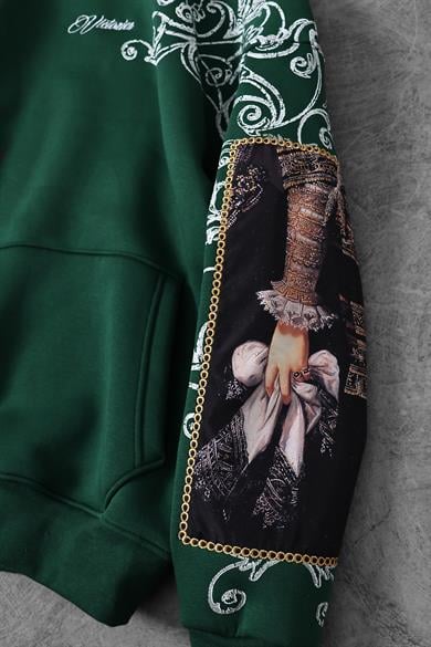 Erkek Nefti Victories Kol Patch Kapüşonlu Oversize Sweatshirt