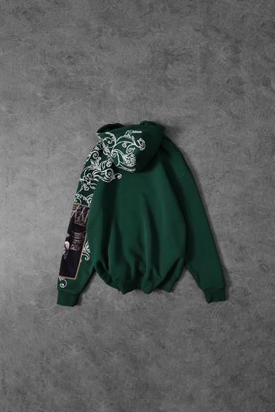 Erkek Nefti Victories Kol Patch Kapüşonlu Oversize Sweatshirt