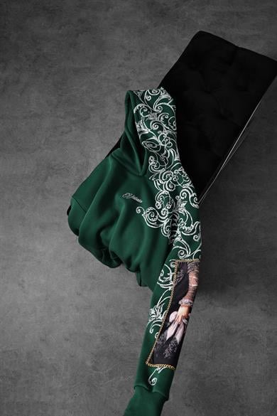 Erkek Nefti Victories Kol Patch Kapüşonlu Oversize Sweatshirt