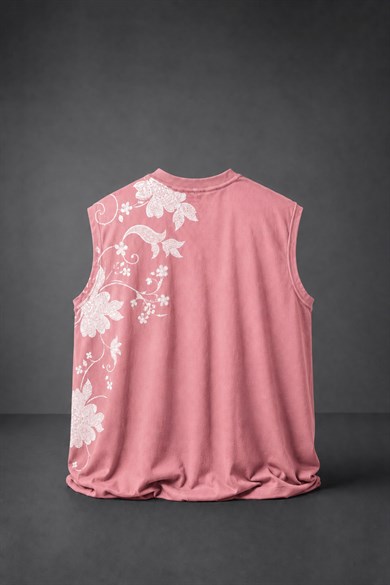 Erkek Pembe Ascend Sıfır Kol Oversize Atlet