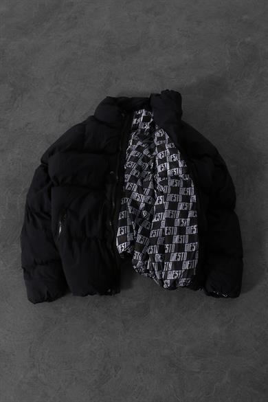 Erkek Siyah All Oversize Şişme Mont