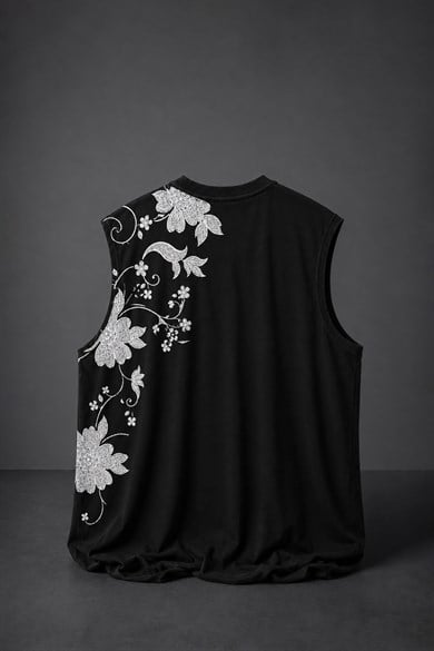 Erkek Siyah Ascend Sıfır Kol Oversize Atlet
