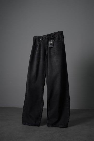 Erkek Siyah Baggy Denim Pantolon