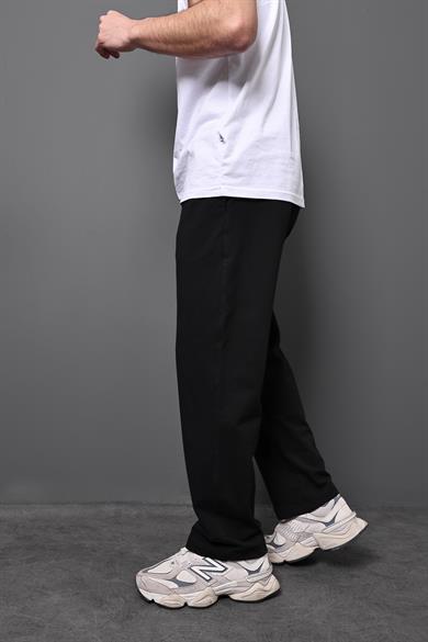 Erkek Siyah Basic 2 İplik Baggy Kalıp Eşofman