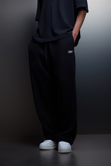 Erkek Siyah Basic Baggy Eşofman