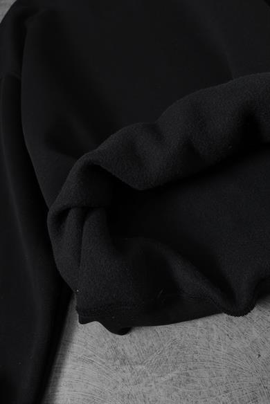 Erkek Siyah Basic Bisiklet Yaka Oversize Sweatshirt