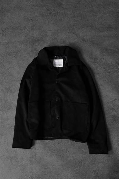 Erkek Siyah Çift Cepli Astarlı Kaşe Ceket