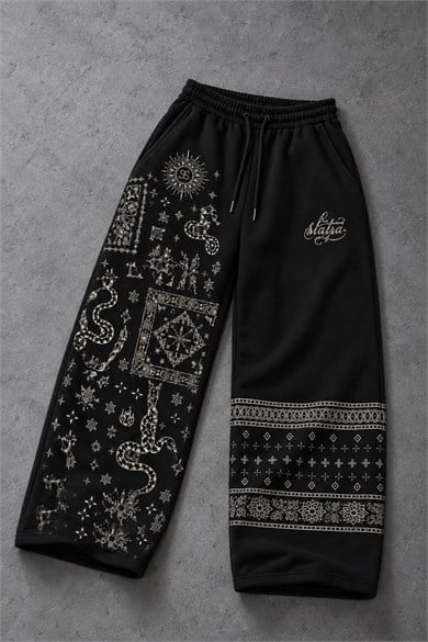Erkek Siyah Codex Baggy Eşofman