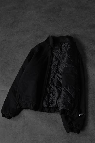 Erkek Siyah Dolumlu Bomber Mont