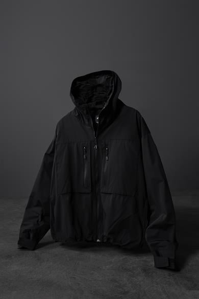 Erkek Siyah Dolumlu Paraşüt Kumaş Astarlı Mont