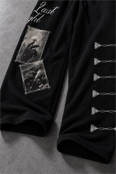 Erkek Siyah Knight Baggy Eşofman