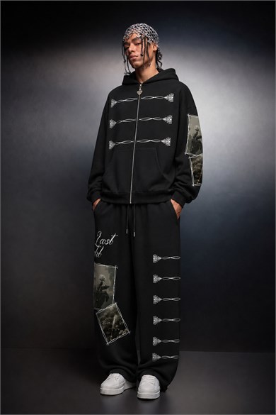 Erkek Siyah Knight Baggy Eşofman