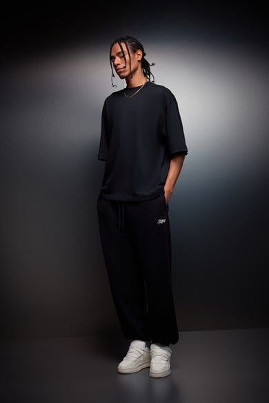 Erkek Siyah Oversize Basic Tshirt