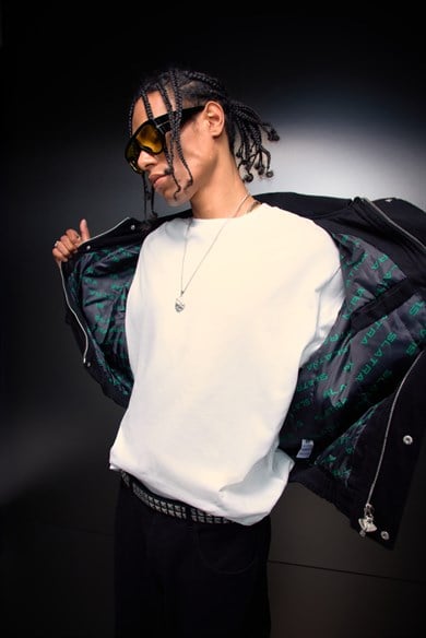 Erkek Siyah Oversize Cepli Gabardin Ceket