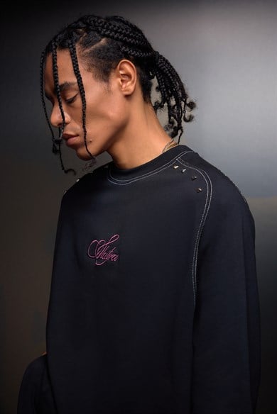 Erkek Siyah Prelude Baskılı Oversize Tshirt