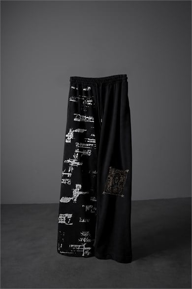 Erkek Siyah Semantic Decay Baggy Eşofman