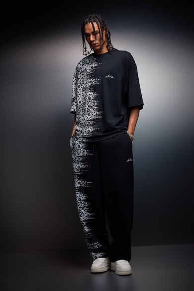 Erkek Siyah Side Effect Oversize Tshirt