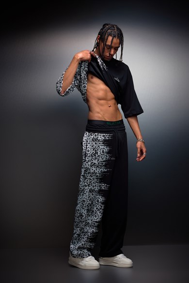 Erkek Siyah Side Effect Oversize Tshirt