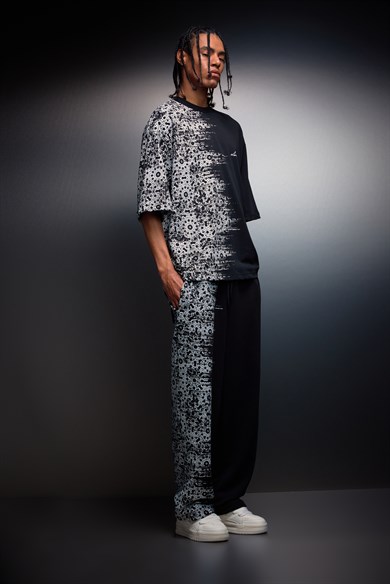 Erkek Siyah Side Effect Oversize Tshirt