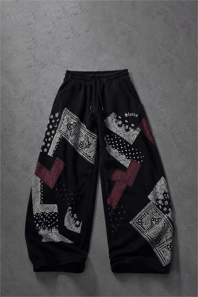 Erkek Siyah Slatdose Baggy Eşofman